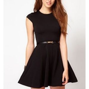 ASOS CLUB L fit and flare dress with bow belt
